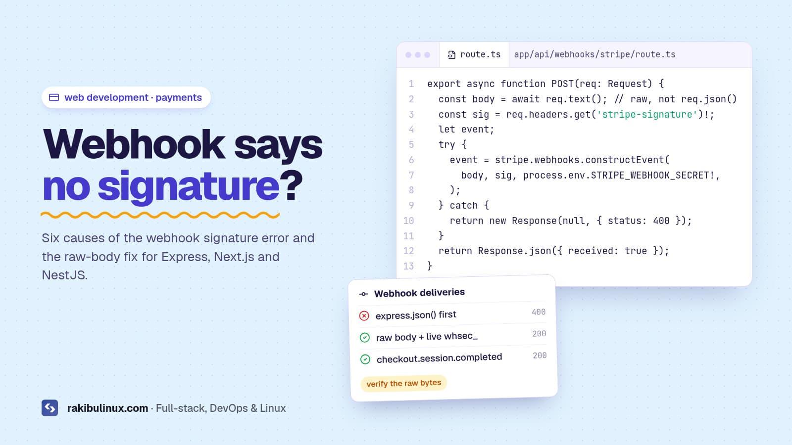 Stripe Webhook Signature Verification Failed: Fix