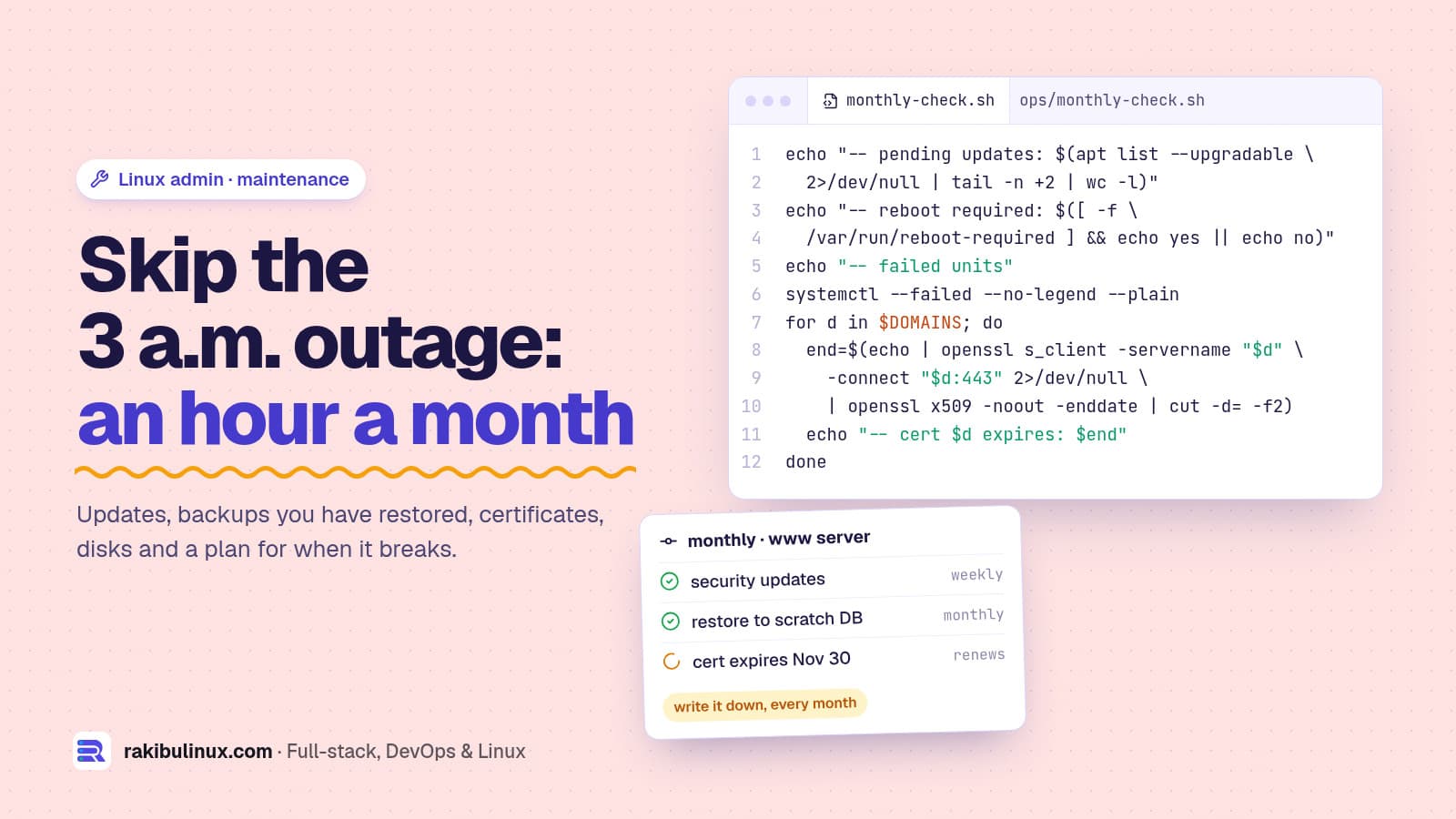 Monthly VPS Server Maintenance: What's Included