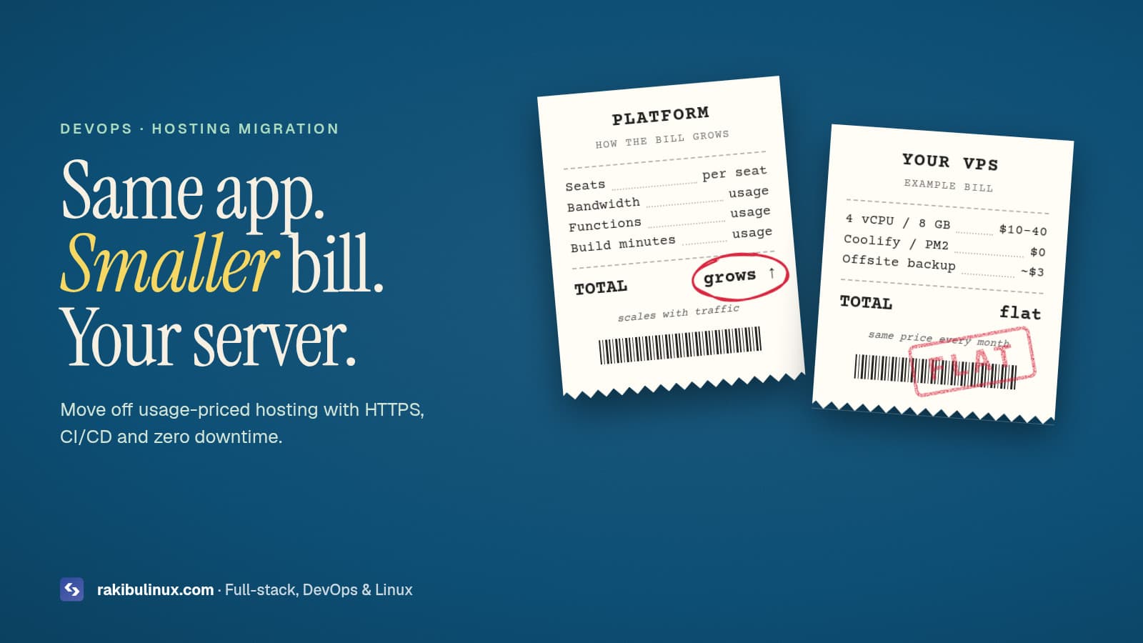 Move from Vercel, Heroku or Netlify to Your Own Server and Cut Hosting Costs screenshot 1