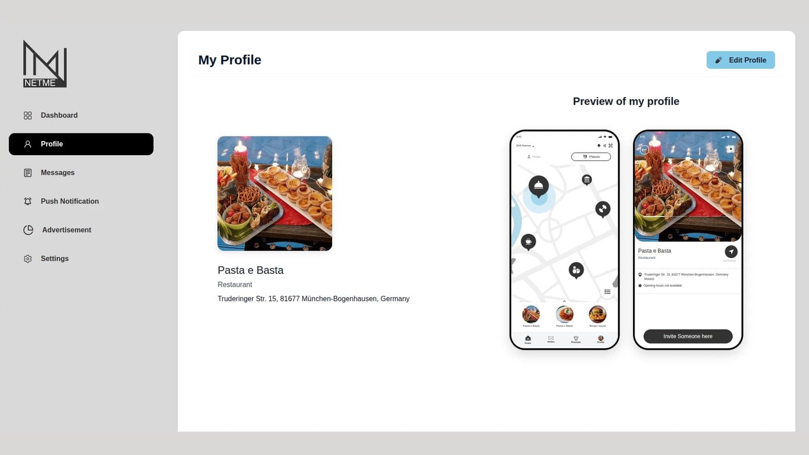 NETME: Meet-Up App, Partner Panel and Admin Panel thumbnail 5