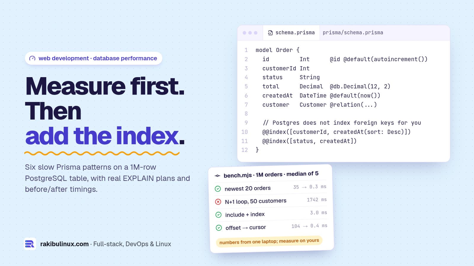 Fix Slow Prisma Queries with PostgreSQL EXPLAIN ANALYZE