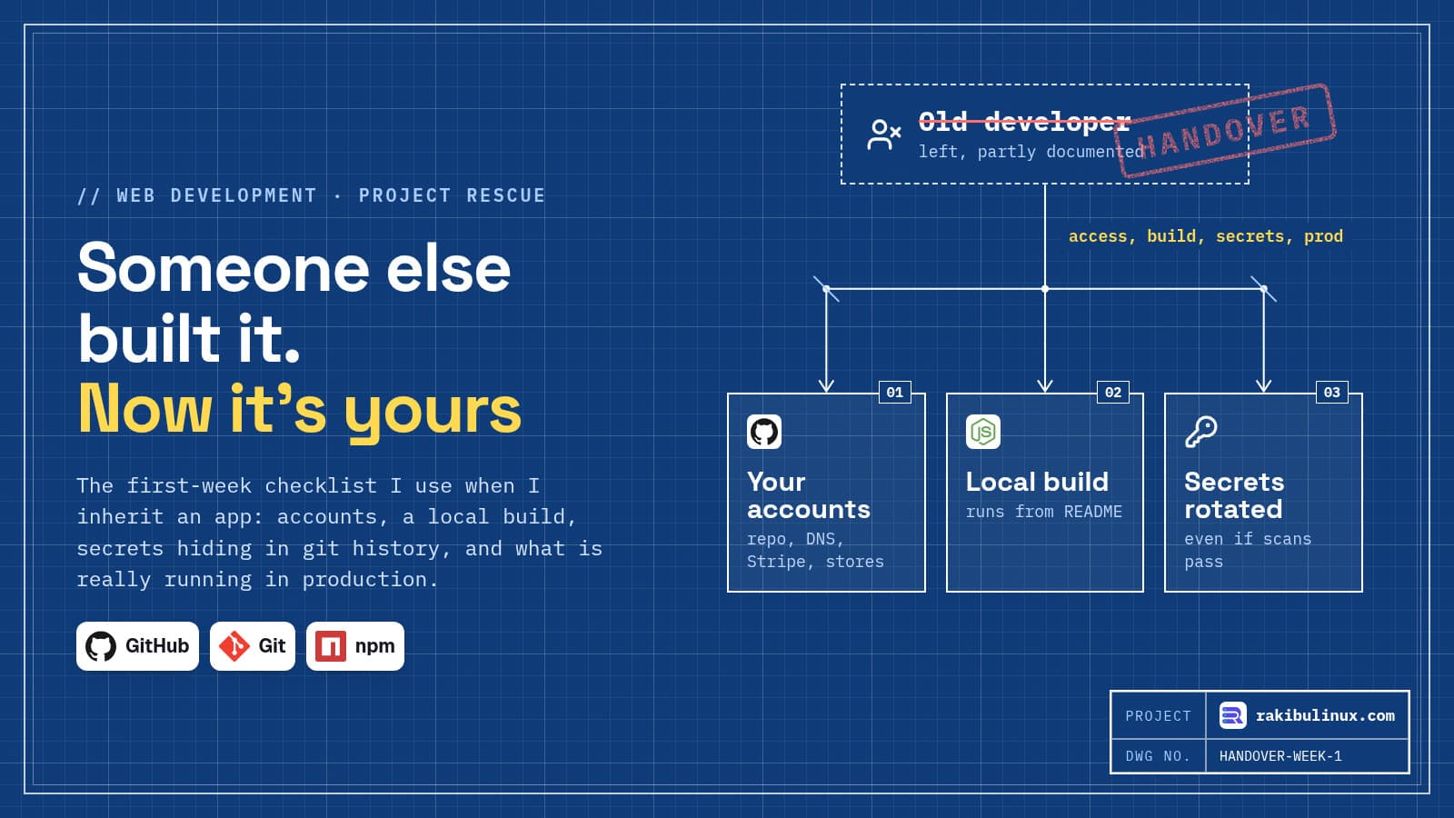 Taking Over a Codebase From Another Developer: Day One