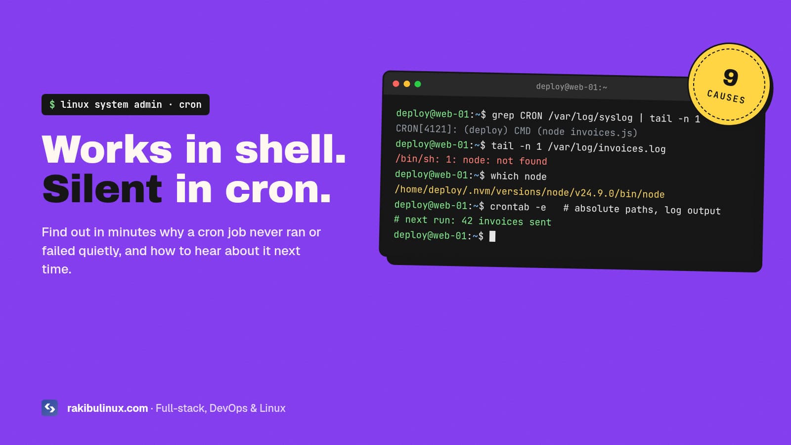 Cron Job Not Running? 9 Causes and Fixes on Linux