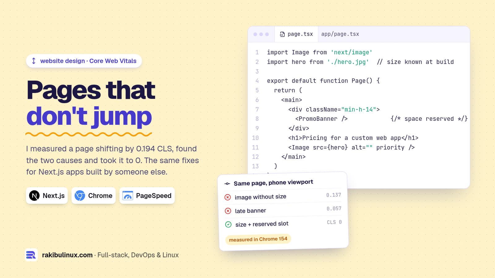 Fix CLS in Next.js: Stop Pages Jumping While They Load
