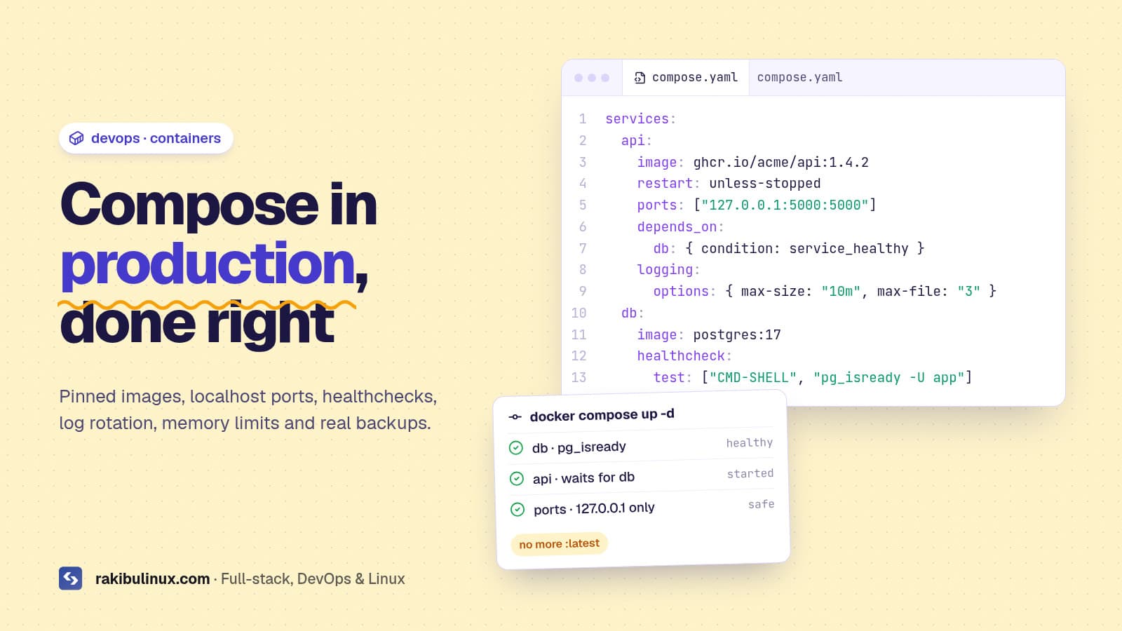 Docker Compose in Production: 10-Point Checklist