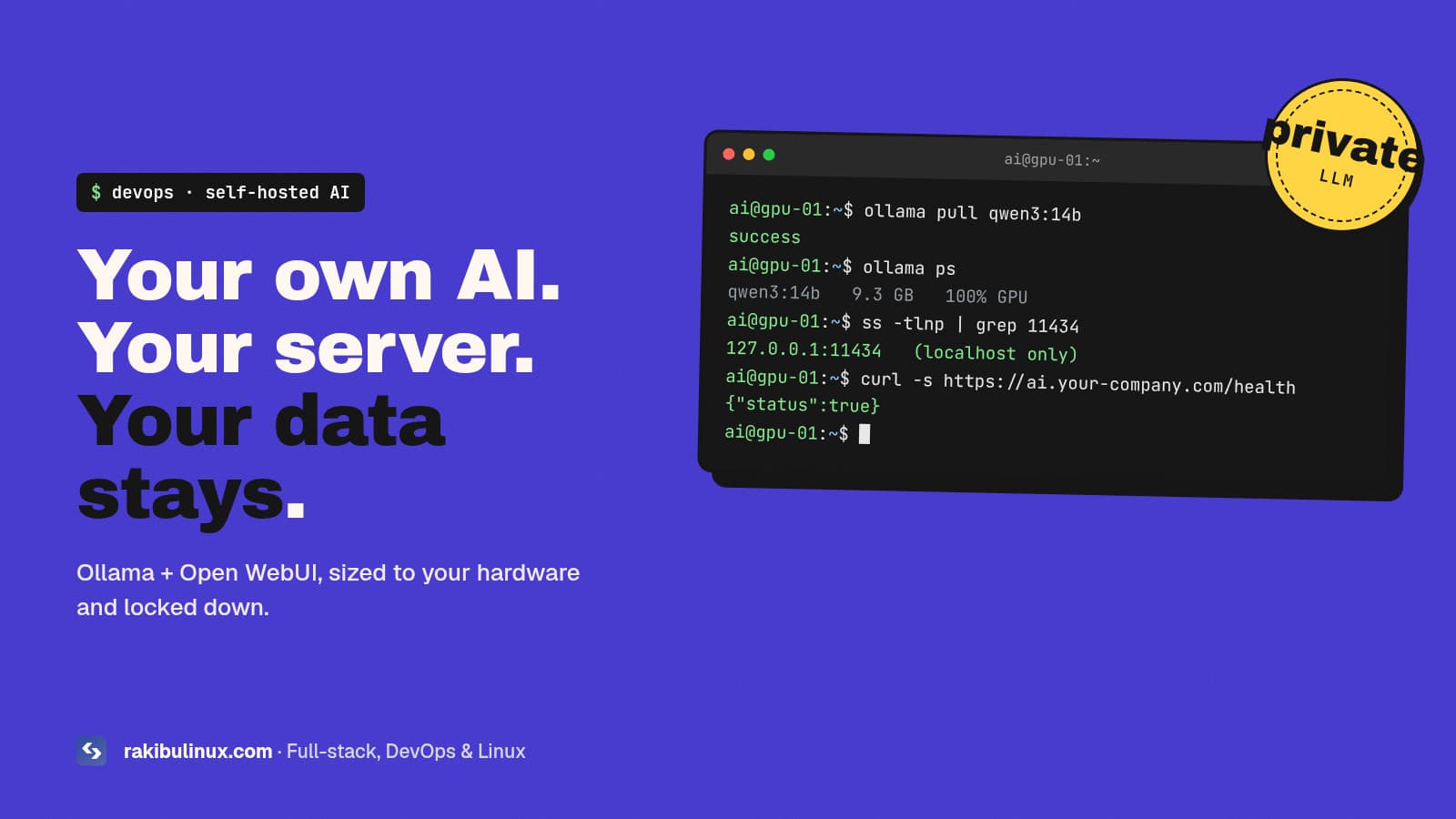 Self-Hosted AI: Private LLM Server with Ollama and Open WebUI screenshot 1