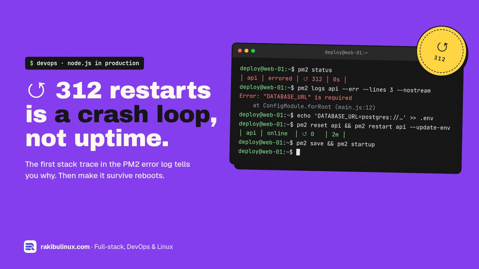 PM2 App "Errored" or Keeps Restarting: How to Fix