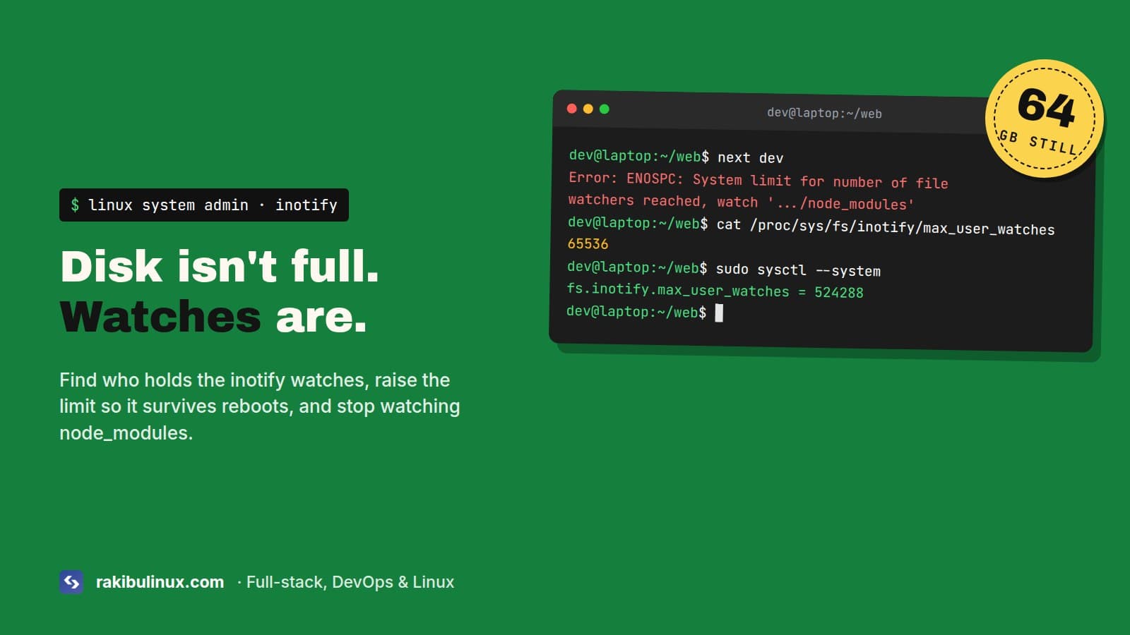 ENOSPC: System Limit for File Watchers Reached (Fix)