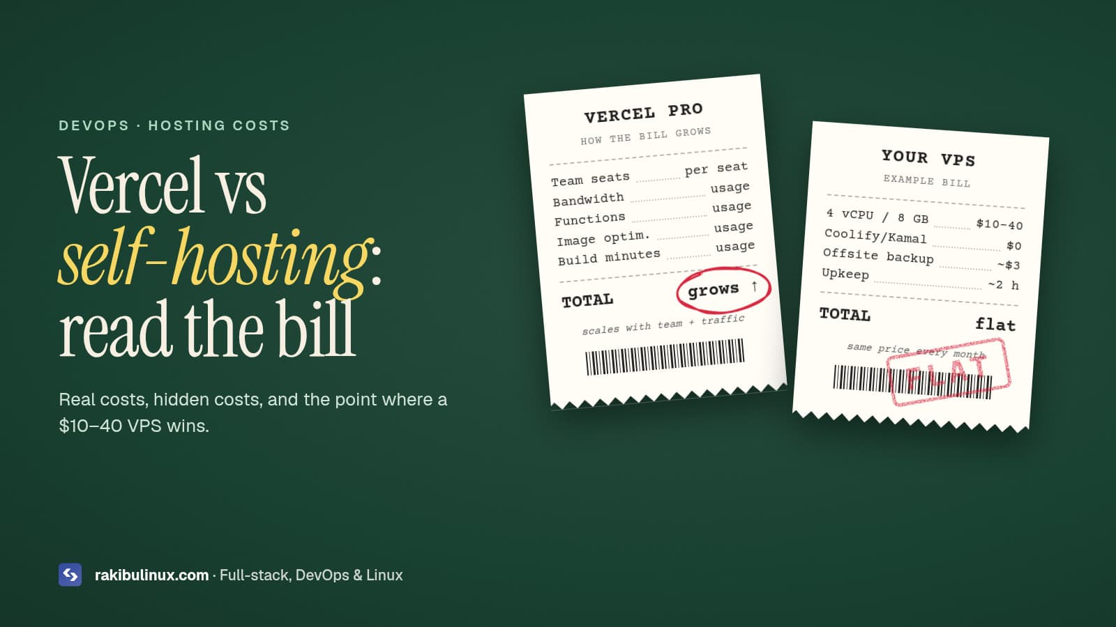 Vercel vs Self-Hosting in 2026: Real Costs Compared