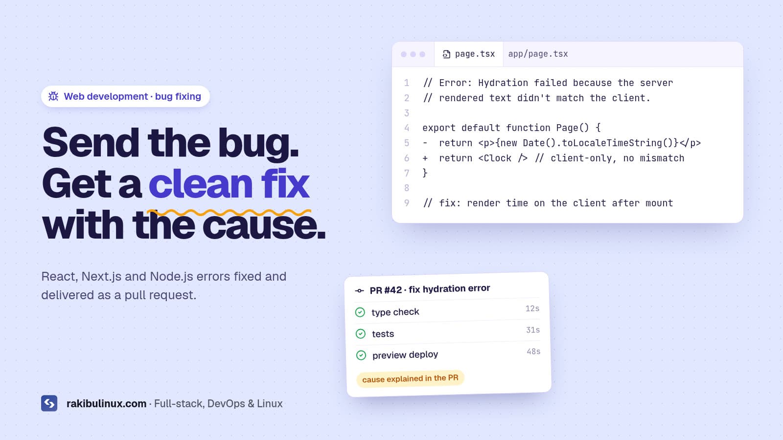 Fix Bugs in Your React, Next.js or Node.js App screenshot 1