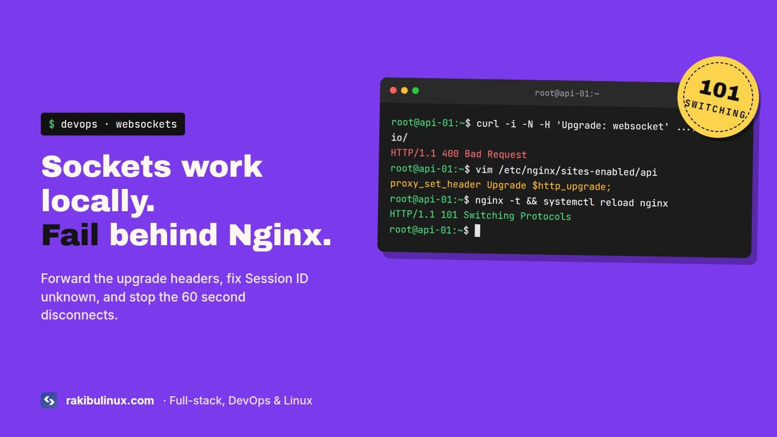 WebSocket Connection Failed Behind Nginx (Socket.IO Fix)